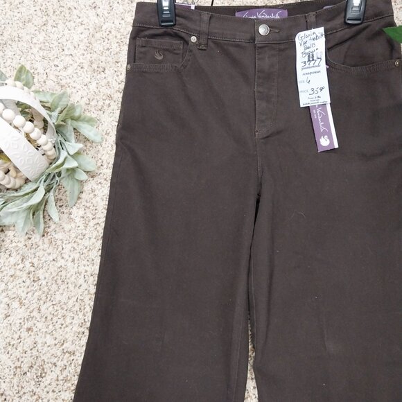 3777 Size 6 Upcycled Gloria Vanderbilt Brown New With Tags Flare Leg Jeans. - Picture 4 of 7